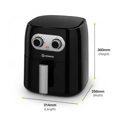 Image of Ledvance Air Fryer | 4.5L Capacity | 1400W | 10 in 1 Cooking Functions| Manual Knob Control | Rapid Air Circulation | 85% Less Oil Usage | Temperature Control | Auto Shut-Off | 2 Year Warranty