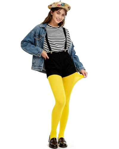 Image of DUCMODA Womens 80 Denier Opaque Tights, Women's Soft Solid Color Footed Pantyhose, High Waist Stocking with 30+ Colors