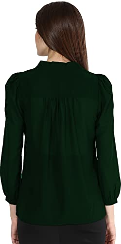 Image of Girls Bishop Sleeves V-Neck tie up top-71