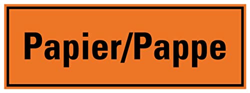 Aufkleber Müllentsorgung Hinweis 'Abfallkennzeichnungen ' Recycling Schild Folie selbstklebend | Variante wählbar Made in Germany, Größen Name: Papier/Pappe | 29,7x10,5cm