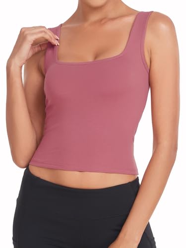 Image of Joviren Crop Tank Tops for Women Workout Cropped Athletic Shirts