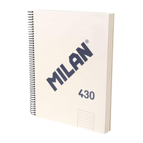 MILAN® Cuaderno A4 con tapa dura, papel a líneas (7 mm), 120 hojas de 95 gr/m², colección goma 430, beige