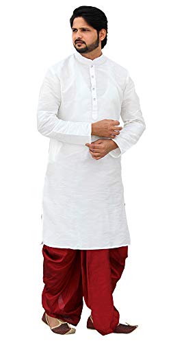 Image of Men's Silk Dhoti Kurta Set Party