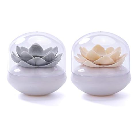 Dofover - Juego de 2 soportes para hisopos de algodón con diseño de loto Cover
