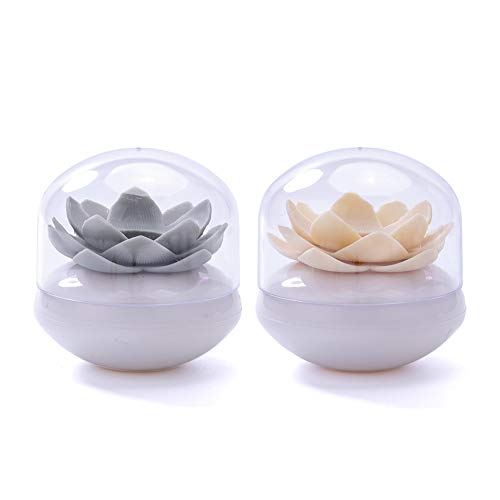 2 Pack Creative Lotus Cotton Swab Holder Q-Tips Toothpicks Holder Table Decorate Cotton Bud Storage Box Organizer