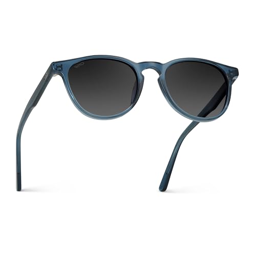 WMP Eyewear - Classic Round Polarized Sunglasses for Men | Retro Design with UV Protection