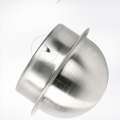 Sortie D'Air Murale Hotte Cuisine – Acier Inoxydable 304 Épais, Dôme Coupe-Vent, Grille à 45°, Anti-Pluie – Diamètres 176/195/246/295 Mm – Bouche Salle De Bain, Climatisation