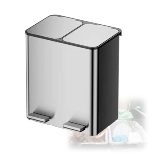 Poubelle en acier inoxydable durable double compartiment - 2
