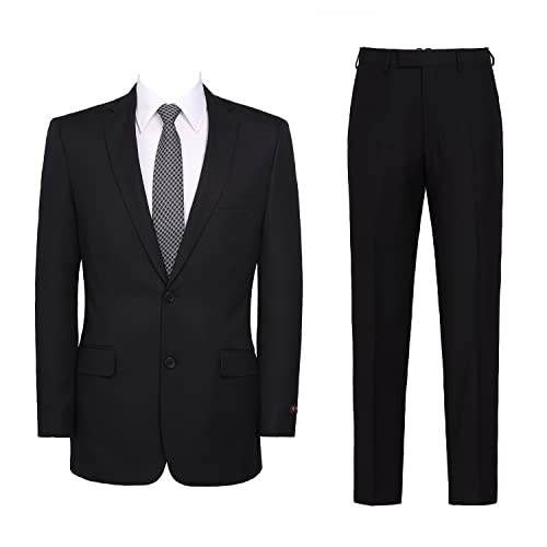AMY ZHU Men's 2 Piece Suit Slim Fit Suits for Men, Stylish 2 Button Jacket & Dress Pants Set for Wedding Business Prom