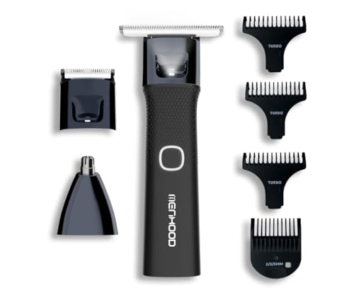 MENHOOD Grooming Trimmer Ultra For Men Multi-Purpose Trimmer For Groin,Body,Ear&Nose,Beard Hair|Rechargeable|Waterproof|Fast Charging|Cordless|180 Min Run-Time|Precise Trimming,Battery Powered
