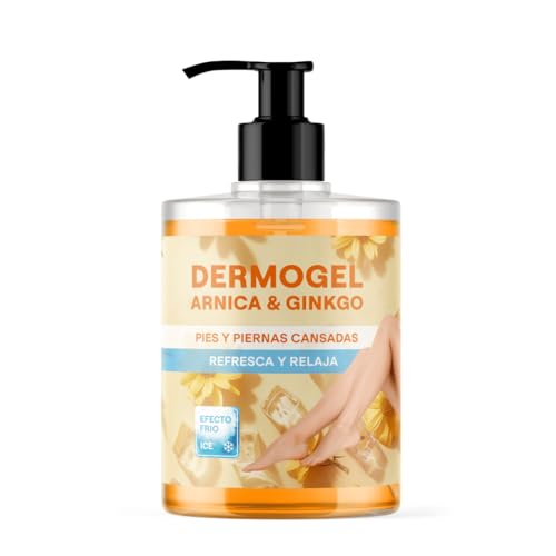 QKnatur Gel Árnica & Ginkgo Efecto Frío - Alivio y frescor para Piernas y pies Cansados - Relajante, Refrescante e Hidratante - Alta concentración en Extractos Vegetales - Natural y Vegano - 500 ml
