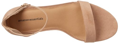 Image of Amazon Essentials Women's Two Strap Heeled Sandals with Adjustable Ankle Strap, Padded Memory Foam Insole