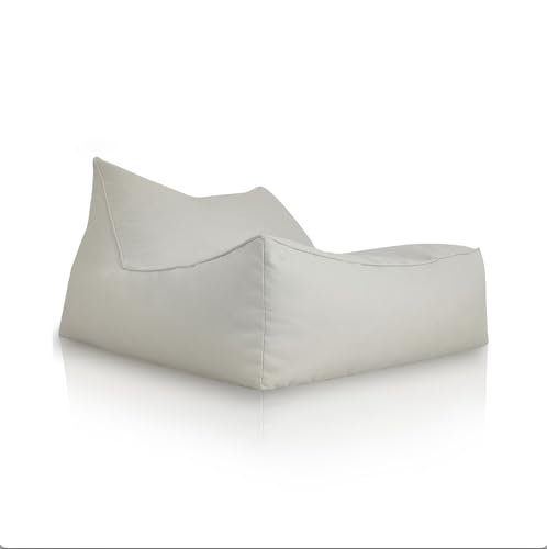 Aiire Puff Exterior Gigante XXL - Puf Cama para 2 Personas con Relleno Incluido - Salon, Jardín, Terraza - Bean Bag Gamer o Decoracion Habitacion Adolescente o Juvenil Beige