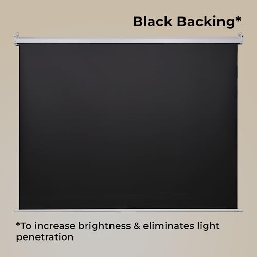 Image of ZEBRONICS PSM84A Motorised Projector Screen, 84 inches, Roll Mechanism, Supports 4K, Matte Finish, 4:3 Aspect Ratio, High Gain Fabric, Control Pod, Remote Control, Wall & Ceiling Mountable