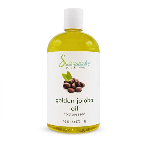 JOJOBA Oil Organic Cold Pressed Unrefined | 100% Pure Natural Golden Jojoba Oil | Carrier for Essential Oils, Moisturizer for Skin, Face & Hair, Massage, Soap Making | Sizes 4OZ to 1 Gallon | (16 OZ)