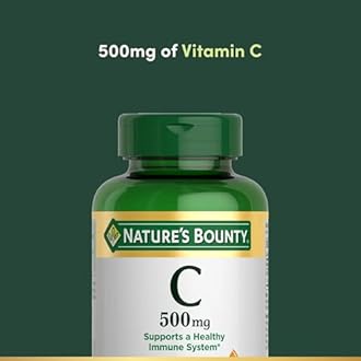 Nature's Bounty Vitamin C 500mg, Supports a Healthy Immune System, Daily Vitamin Supplement, 250 Vegetarian Tablets