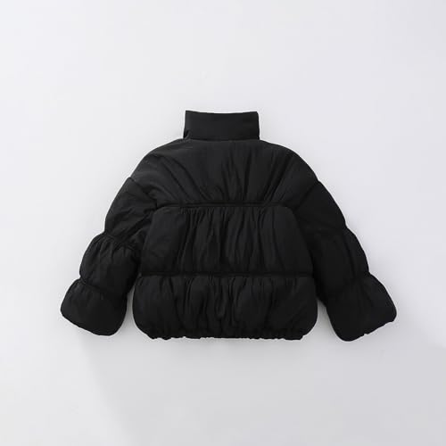 Girls Velour Puffer Jacket Toddler Baby Button Down Stand Collar Pleated Quilted Coat Fall Winter Warm Clothes Cute Trendy2