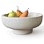 OAKOA Large Decorative Concrete Fruit Bowl for Kitchen Counters - Modern Pedestal Bowl for Home Decor and Entryway Tables
