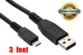 USB to Micro-USB Cable - 3 Ft. - Nickel Plated- Charging Cable and Data Transfer for Amazon Kindle Fire