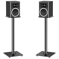 MOUNTUP Universal Speaker Stands Pair for Surround Sound, 31" Height Floor Speaker Stand, Holds Bookshelf Speaker Satellite Speaker Large Speakers, Up to 22LBS Cable Concealing 9.8" Plate Black