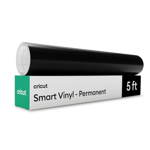 Cricut Smart Permanent Adhesive Vinyl | 30.5 cm × 1.52 m | Black | Self-Adhesive Vinyl Sheet | Ideal for Customising Mugs, Bottles, Labels, Signs & DIY Crafts
