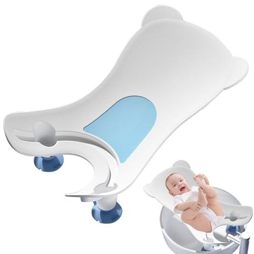Baignoire pour bébé avec ventouse et support de fesses blanc en PP - 7