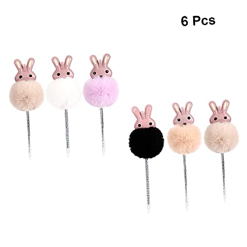 KICHOUSE 6 bolígrafos de gel con diseño de conejo miniatura 4