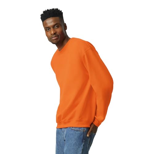 Image of Gildan unisex-adult Fleece Crewneck Sweatshirt, Style G18000, Multipack, S. Orange (1-pack), X-Large