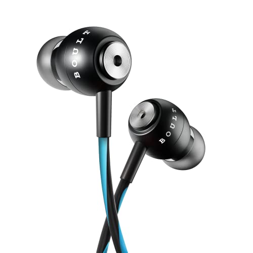 Boult Audio BassBuds Storm-X in-Ear Wired Earphones with Mic and Full Metal Body for Extra Bass & HD Sound (Blue)