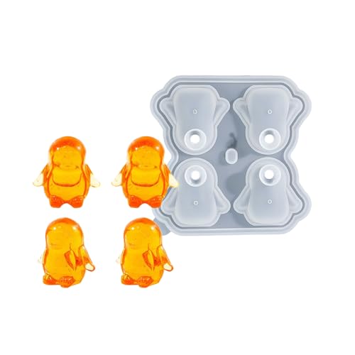 Bandeja de cubitos de hielo en forma de pingüinos con tapa miniatura 1