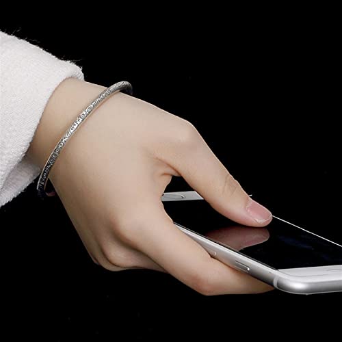 Bracelet à bijoux pour femme s999 jonc ouvert mat argent