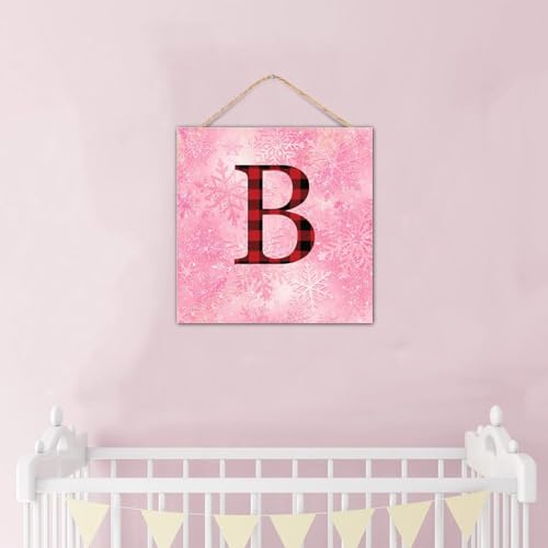 Panneau en bois monogramme initiale B cadeau de Noël idéal