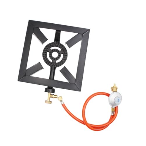 Alasum Estufa de Propano Portátil de Hierro Fundido Regulador de Calor Ajustable y Manguera Quemador para Cocina al Aire Libre Camping Senderismo y Picnic Utensilios Cocina Camping
