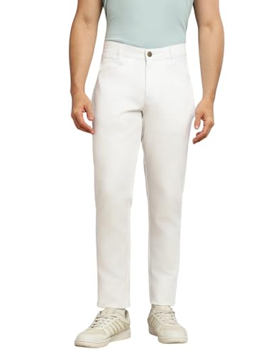 Image of Thomas Scott Men's Smart Straight Fit Chinos Trouser | Mid-Rise | Solid | 5-Pocket Design | Woven Fabric