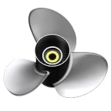 Upgrade Stainless Steel Outboard Propeller Boat Prop Replacement for Yamaha 50-130HP/Suzuki 50-140HP/Tohatsu 60-140HP 15 Tooth 4 Stroke 4 1/4' Gearcase, RH,LH (Right Hand, 13 1/4dia)x17(pitch))