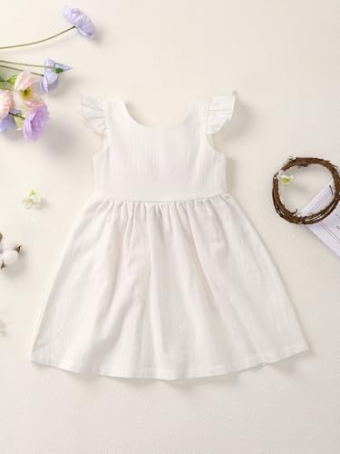 Baby Girl Dress Toddler Girl Clothes Halter Backless Big Bow Sleeveless Solid Color Summer Dresses3