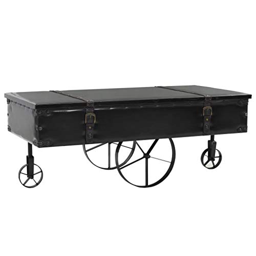 UnfadeMemory Mesa de Centro con Ruedas en Forma de Portaequipajes,Mesita Café,Mueble Salón,Mesita...