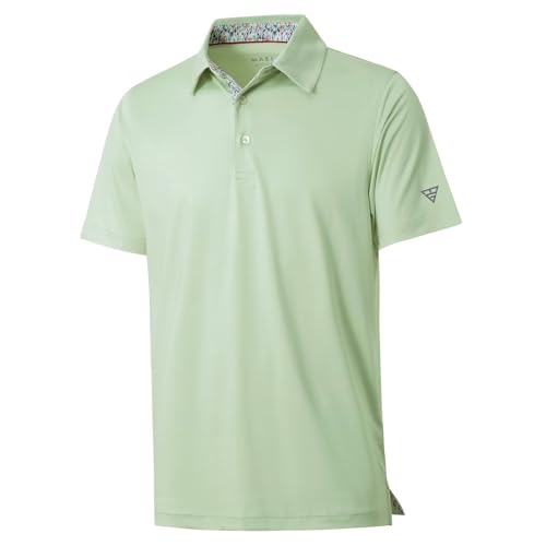 M MAELREG Golf Polo Shirts for Men Short Sleeve Performance Moisture Wicking Quick Dry Casual Collared Men’s Polo Shirts