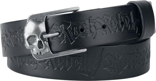 Rock Rebel by EMP Unisexe Ceinture en cuir noir avec boucle à épingles classique 105 cm