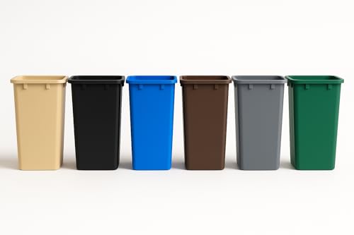 Caneca cuadrada comercial de plástico resistente 23 galones miniatura 5
