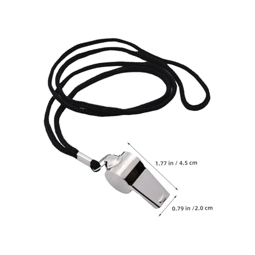Silbatos metálicos de acero inoxidable con cordón 6 pcs miniatura 2