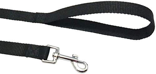 Image of Nylon Dog Training Lead Dog Leash Long Leash 10 Ft Long Leash for Dogs (1 inch Inch Wide) (Black, 10 FT)