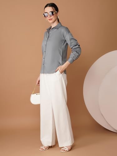 Image of OOMPH! Full Sleeve Stylish Western Drop Shoulder Shirts for Women Regular fit Shirts for Woman