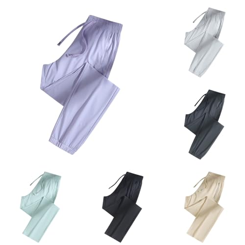 Image of Ice Silk Pants for Women Over 50 - Casual Women's Unisex Ultra