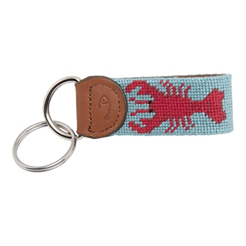 Image of Leather Hand-Stitched Needlepoint Key Fob or Key Chain