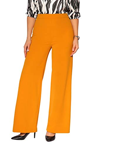 KRISP Damen Business Smart Casual Hose Schlaghose (Senfgelb, Gr.42)...