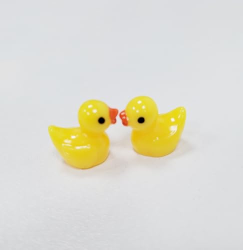 Fexinshern Mikro-Landschaftsdekoration Kleine gelbe Ente Kleinente aus Kunstharz 100 Stück, Tierfiguren & Tierstatuen, Sammlerfiguren, Figuren & Idole für das Armaturenbrett fürs Auto Dekorationen