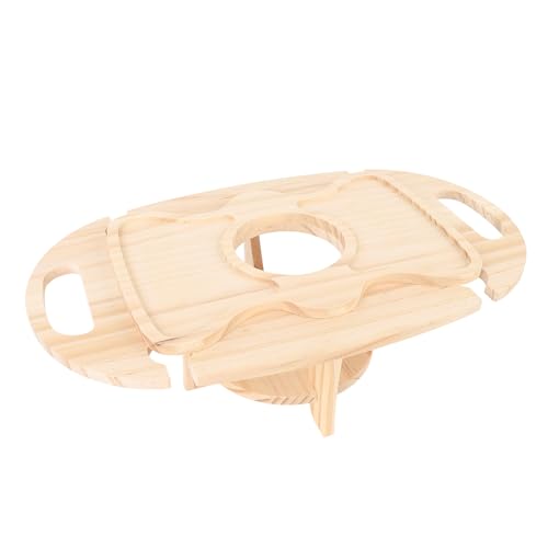 Table de pique-nique à vin en bois massif de qualité supérieure avec support stable
