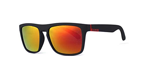 Lunettes sport polarisées noires avec verre orange, pochette et boite incluses