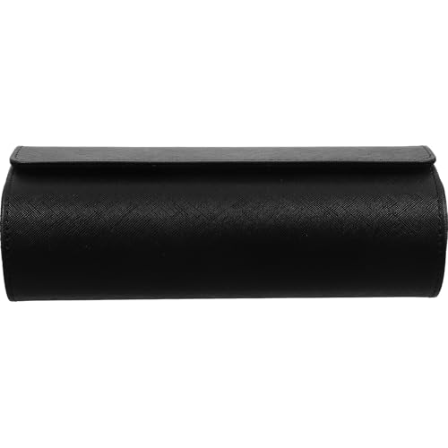 Porte-montre compact en cuir PU noir au design élégant et finitions soignées